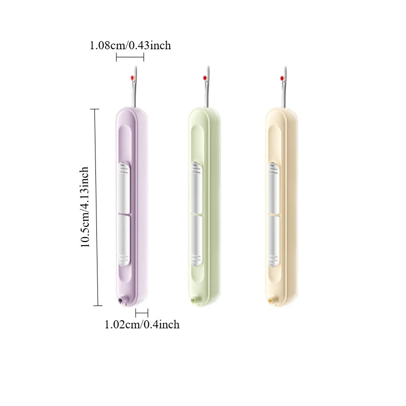 Outil de réparation de couture 2 en 1 – Enfile-aiguille manuel avec insertion de points et découseur (Kit de couture manuel multifonctionnel)