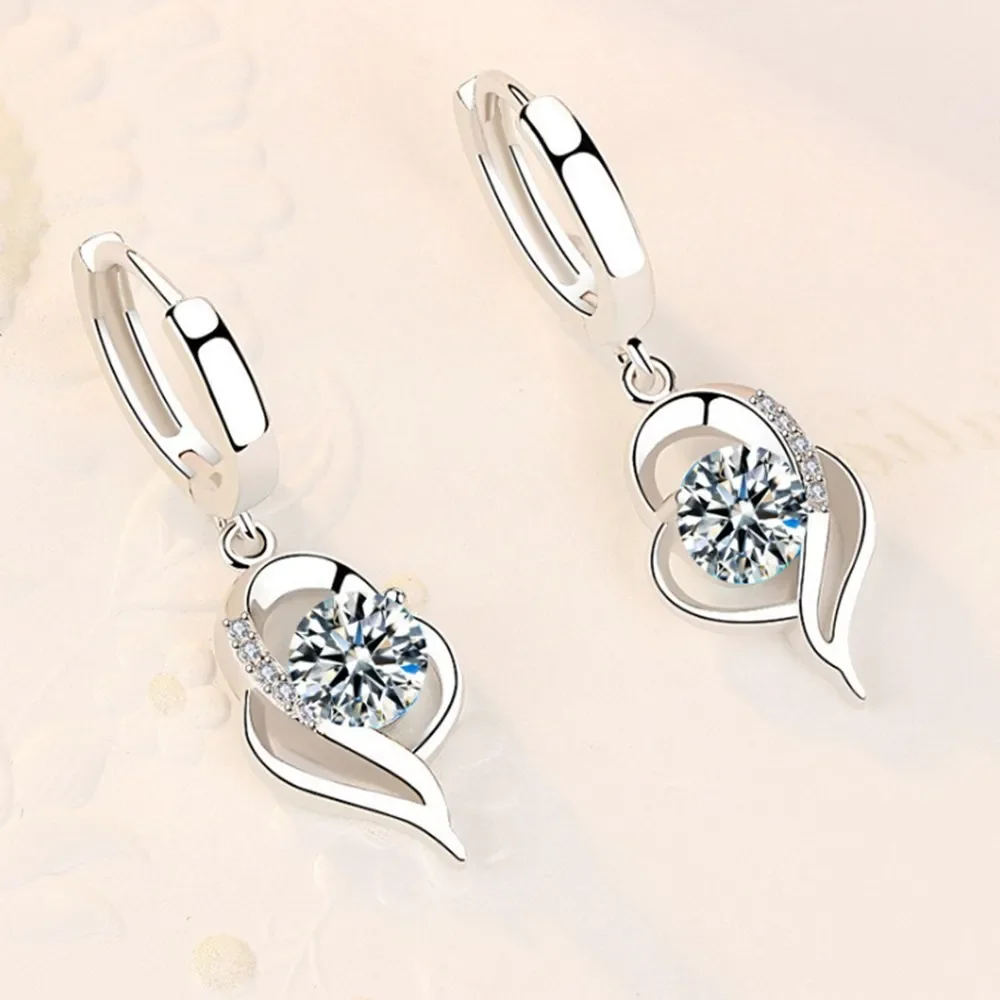 Chất Liệu Bạc 925 Thời Trang Cho Nữ Trang Sức Cao Cấp Màu Xanh Hồng Trắng Tím Pha Lê Zircon Bán Chạy Từ Bông Tai
