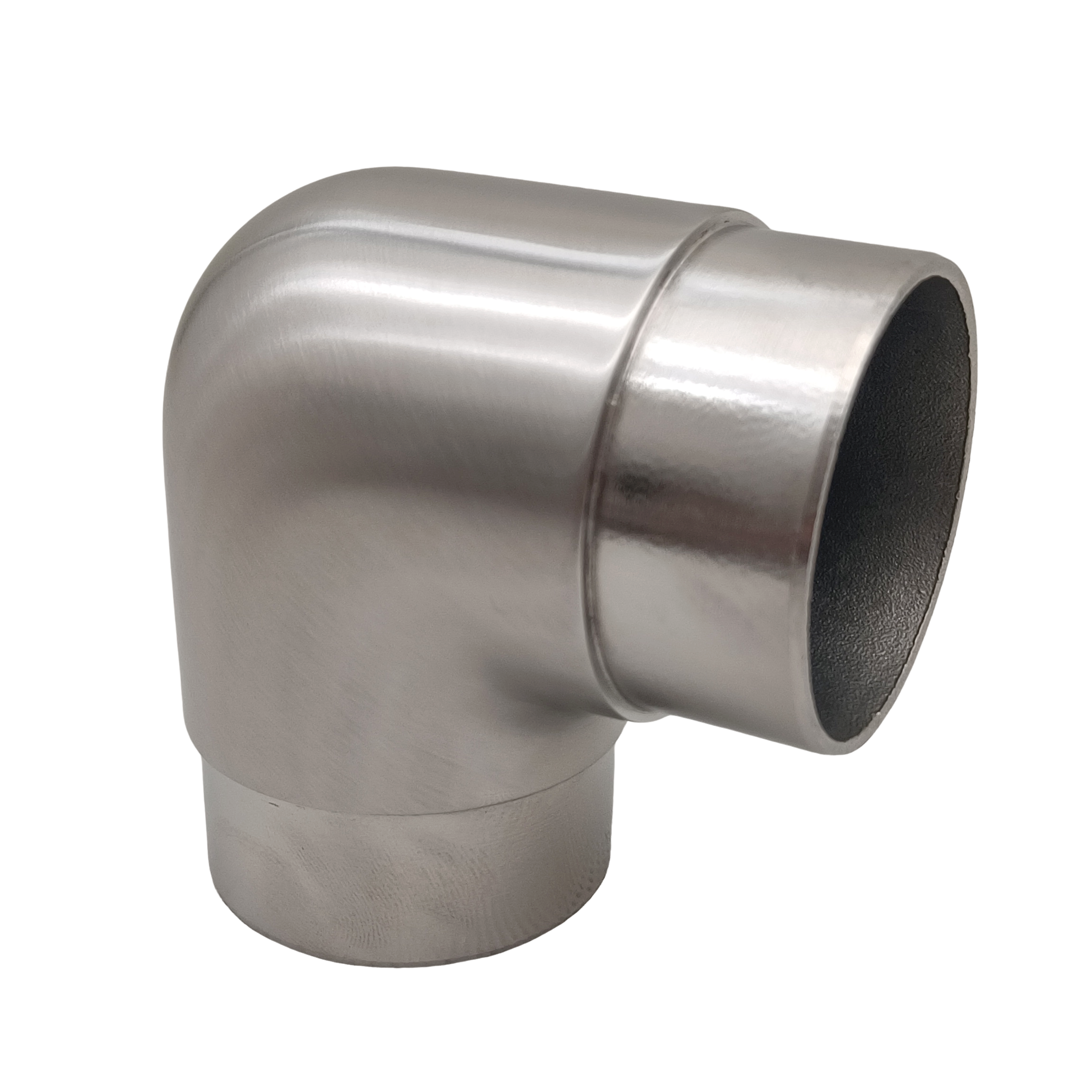 2 Inch Stainless Steel Stair Railing Handrail Corner Connector Satin Polished 90 Degree Elbow