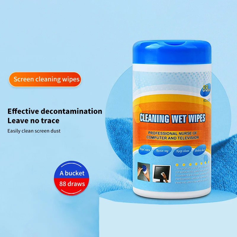 88PCS/Box Soft Anti-static Cleaning Wipes Wet Tissues For Computer Laptop LCD Monitor TV Mobile Phone Screen Digital Products
