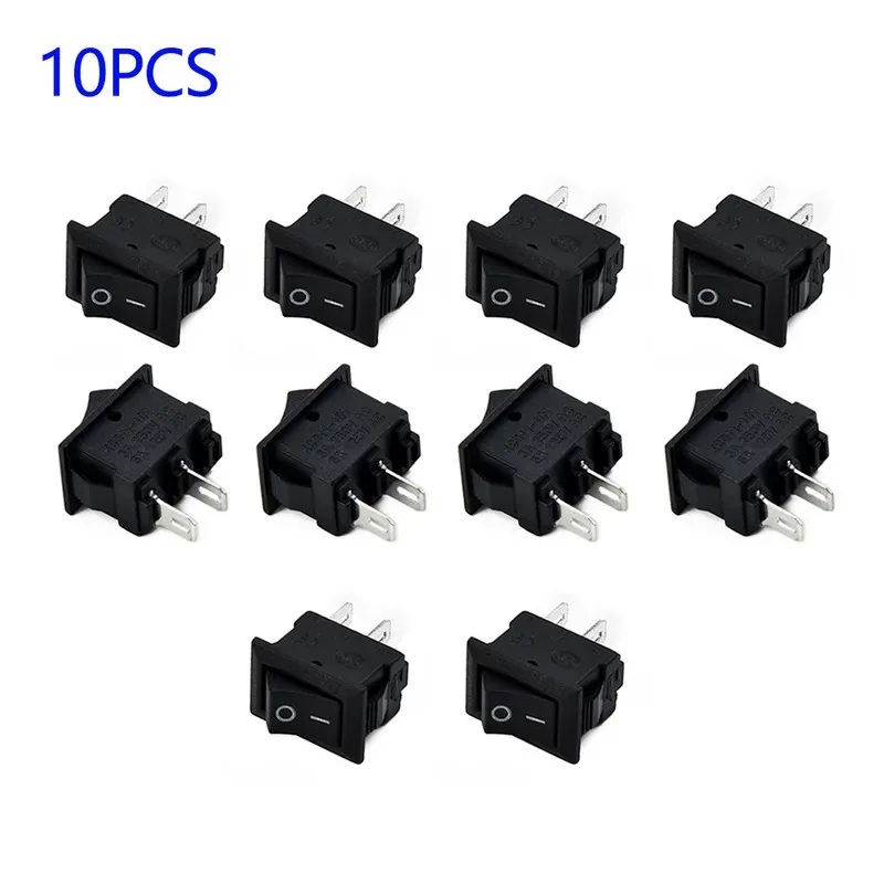 10 Stück Auto Auto LKW Boot runder Wippschalter 250 V 3 A 2-poliger EIN/AUS-Kippschalter SPST-Schalter Wippschalter 10 x 15 mm