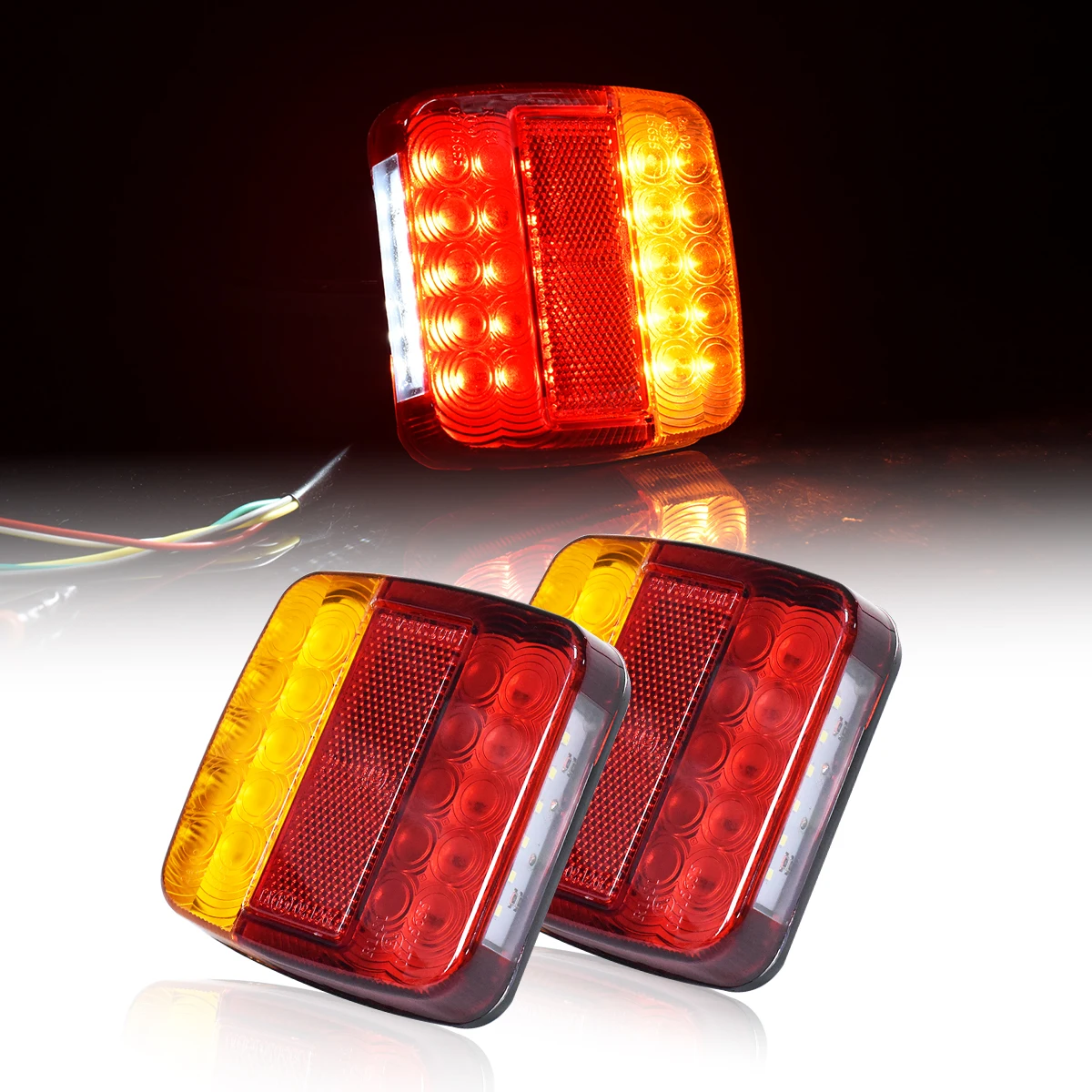 2 szt. LED Tylne Lampy 12V/24V Wielofunkcyjne Światła Stop/Wsteczne/Przeciwmgielne/Kierunkowskazy do Ciężarówek/Przyczep/Kamperów/SUV-ów
