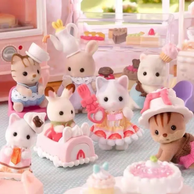 Sylvanian Families Anime Figures Magic Dress Up Cake blind bag Ternurines Sylvanian Families 1pc 16pcs Anime blind bag