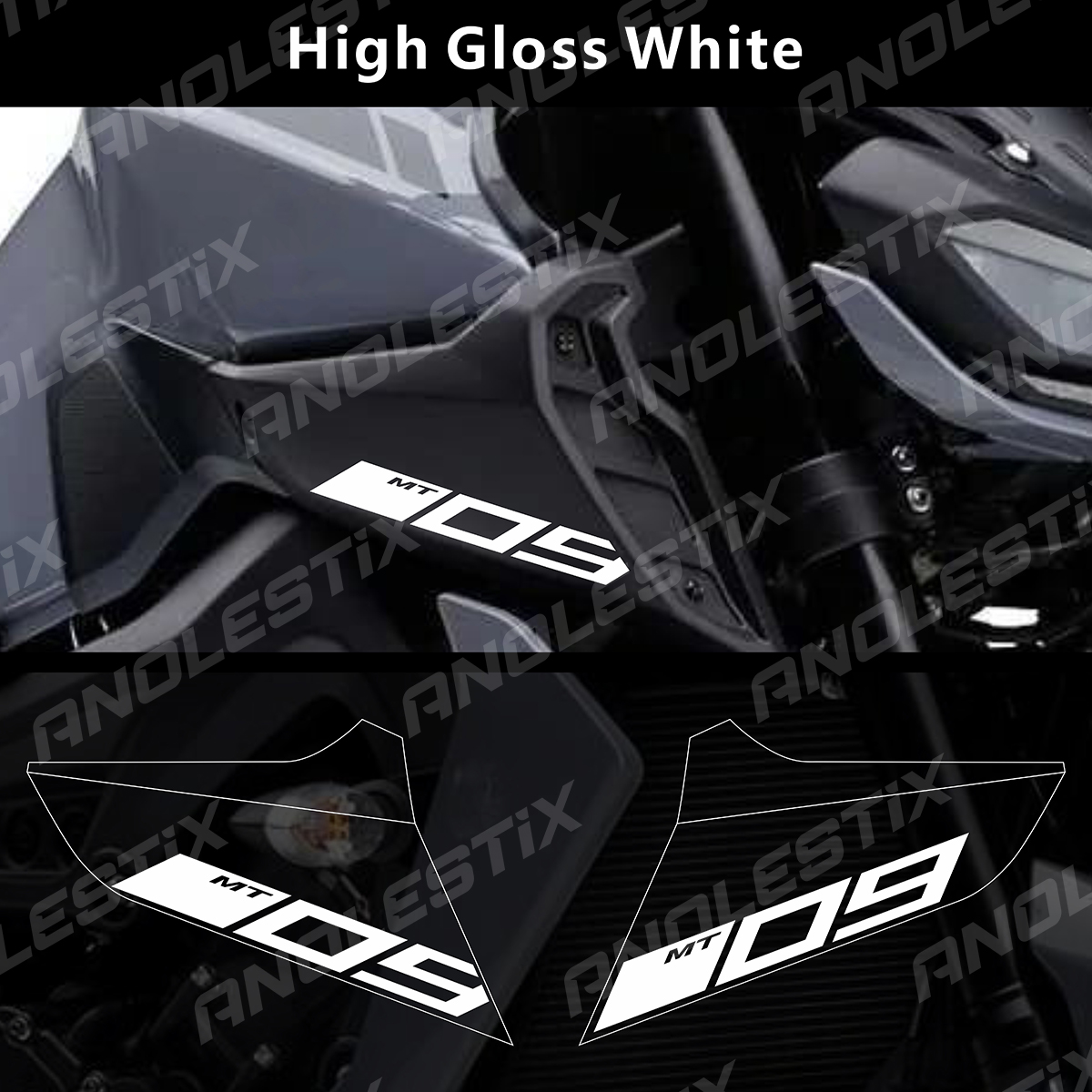 AnoleStix-Juego de logotipo reflectante para motocicleta, calcomanías con emblema de entrada de aire para YAMAHA MT09 MT-09 SP 2017 2018 2019 2020