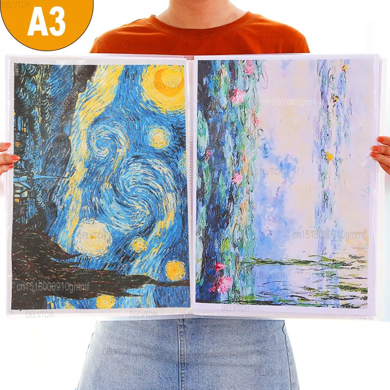 60Pocket A4 A3 File Folder Picture Album Document Storage Bag Display Book Painting Drawing Paper Photo Art Collection Organizer