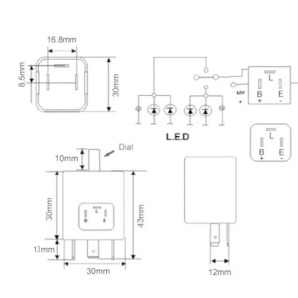 Universal 12v 3 pinos carro motocicleta led pisca relé eletrônico freauency ajustável led turn signal light pisca relé