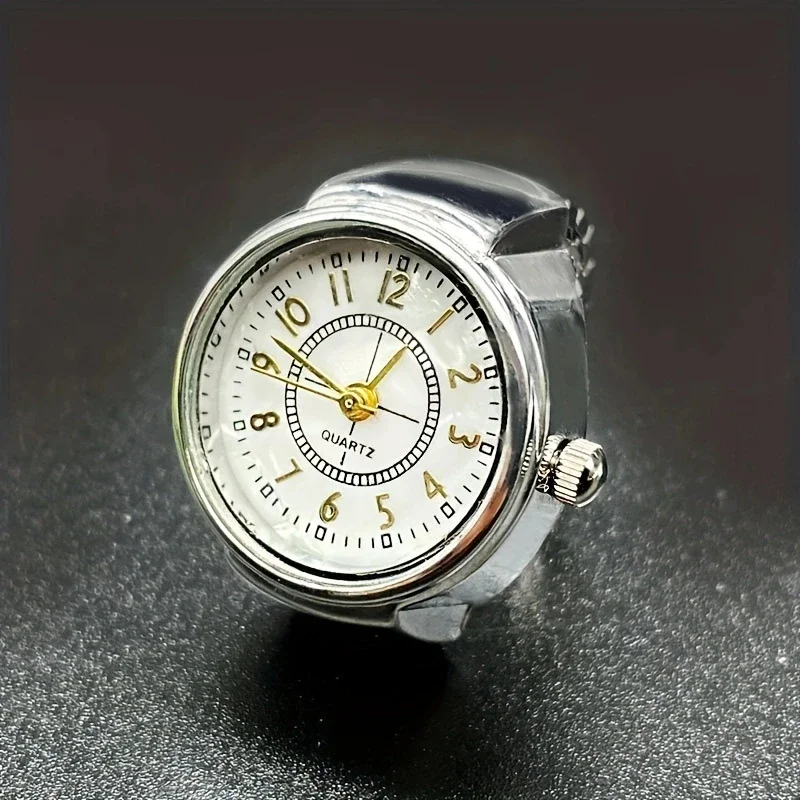 Reloj de cuarzo para amantes creativos, tendencia de moda, reloj de anillo para hombre, reloj de dedo con temperamento Simple y versátil