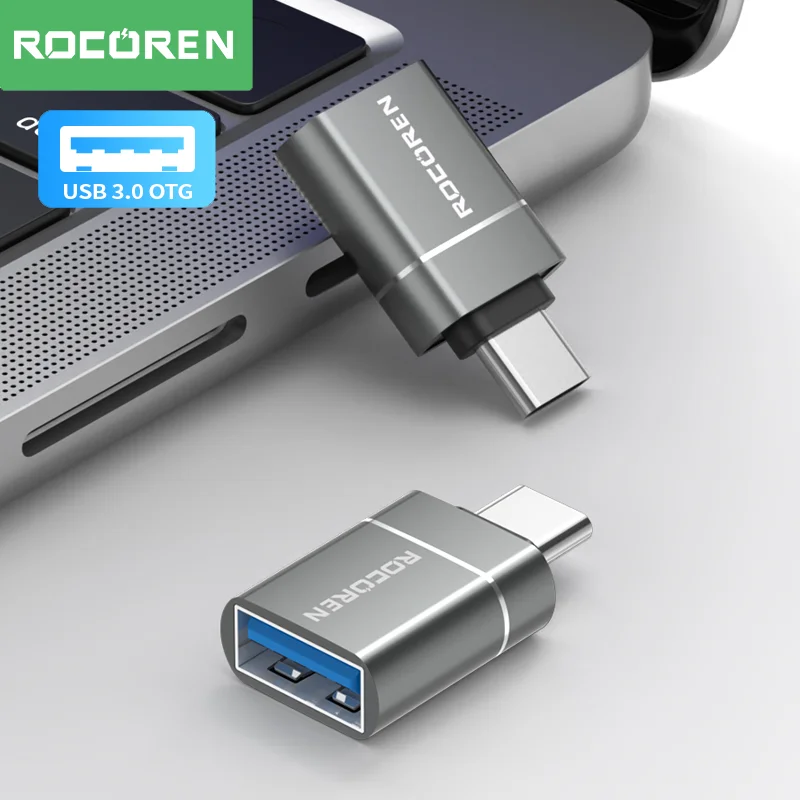 Adattatore OTG Rocoren USB tipo C maschio a USB A 3.0 femmina convertitore per MacBook Samsung S22 S21 connettore Android TypeC USBC OTG