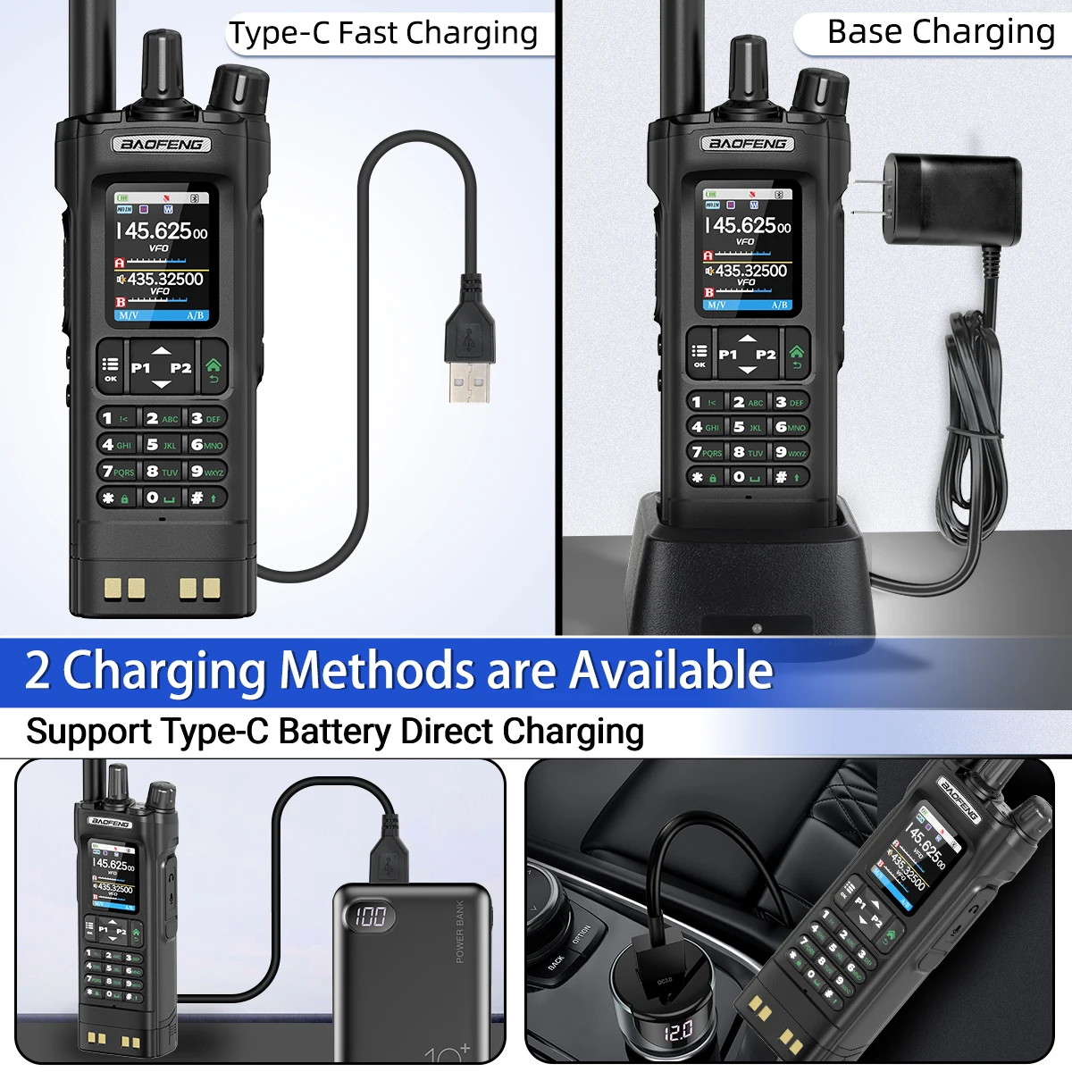 BAOFENG UV-32 Walkie Talkie 10 W GPS Long Range Multi Band Bluetooth Drahtlose Programmierung Frequenz Typ-c Tragbare Zwei-wege Radio