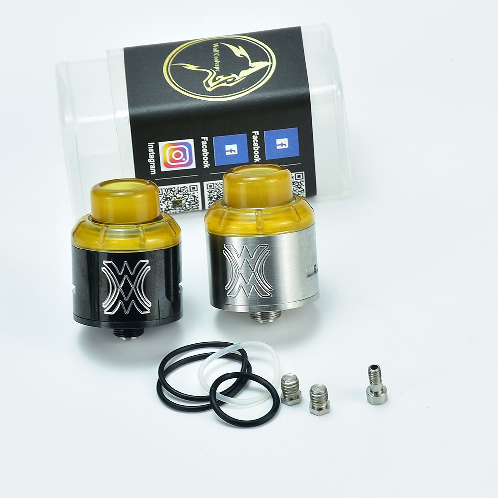wolfcoovape rda 24mm 316ss Entrada de flujo de aire reconstruible Tanque de bobina simple/doble vs Apocalipsis GEN 2 RDA conejo muerto v3 rda