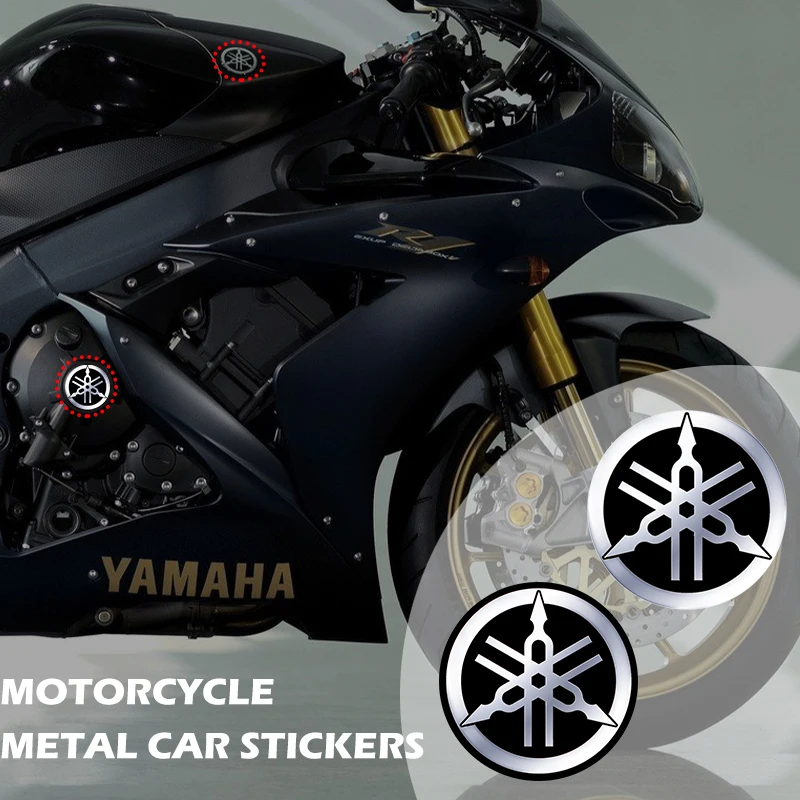 3d carro motocicleta modificado adesivo de metal adesivo de carro alumínio redondo adesivo decalque emblema logotipo para yamaha r1 r3 r25 Mt-09 mt07