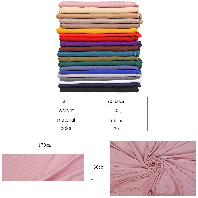 Premium modal algodão jérsei hijab cachecol longo xale muçulmano liso macio turbante gravata cabeça envoltórios para mulheres áfrica bandana 170x60cm