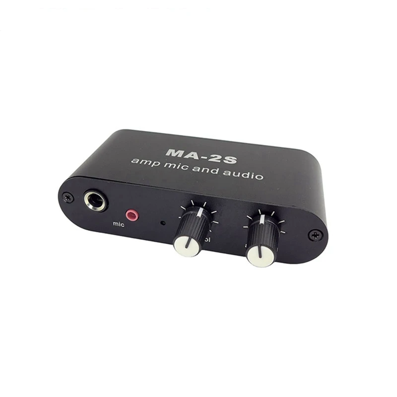 3.5Mm Condenser Microphone Headphone Amplifier Audio Preamplifier Mixing Board MA-2S