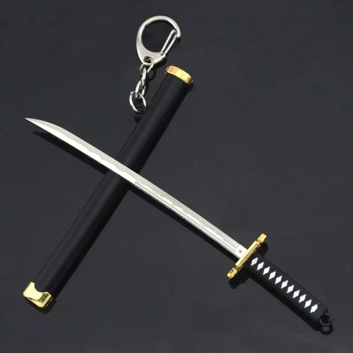 미니 검 열쇠 고리 애니메이션 칼집 열쇠 고리 Katana 버클 열쇠 고리 남성 여성 코스프레 장난감 쥬얼리 선물