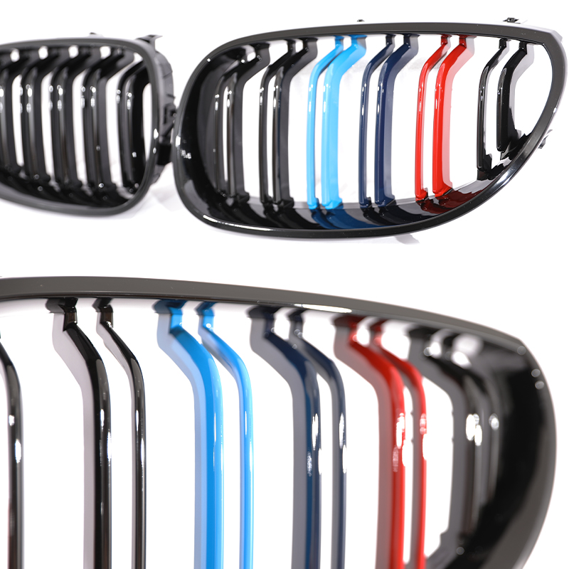 Niergrille Glanzend Zwart Chroom Carbon Mat Zwart M Kleur Grill Voor BMW 5 Serie E60 E61 M5 2004-2009 530i 520i 525i 540i 550