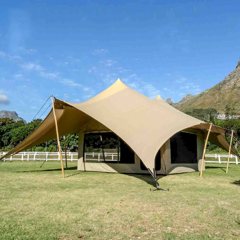 Tienda de campaña de lona elástica impermeable para acampar al aire libre, Tipi de lujo, Casa del desierto, Hotel, pirámide, Tipi