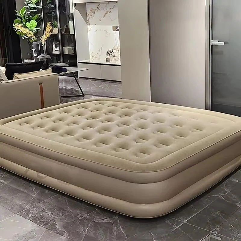Colchão de ar interior glamping esteiras pvc inflável colchão de dormir luxo 2 pessoas acampamento cama esteira bomba embutida engrossar esteira