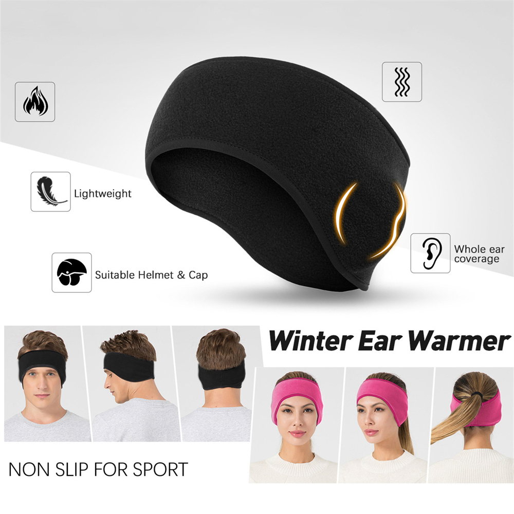 1pcs Winter Double Earmuffs For Men And Women With Warm Ski Forehead Protection Velcro Headband