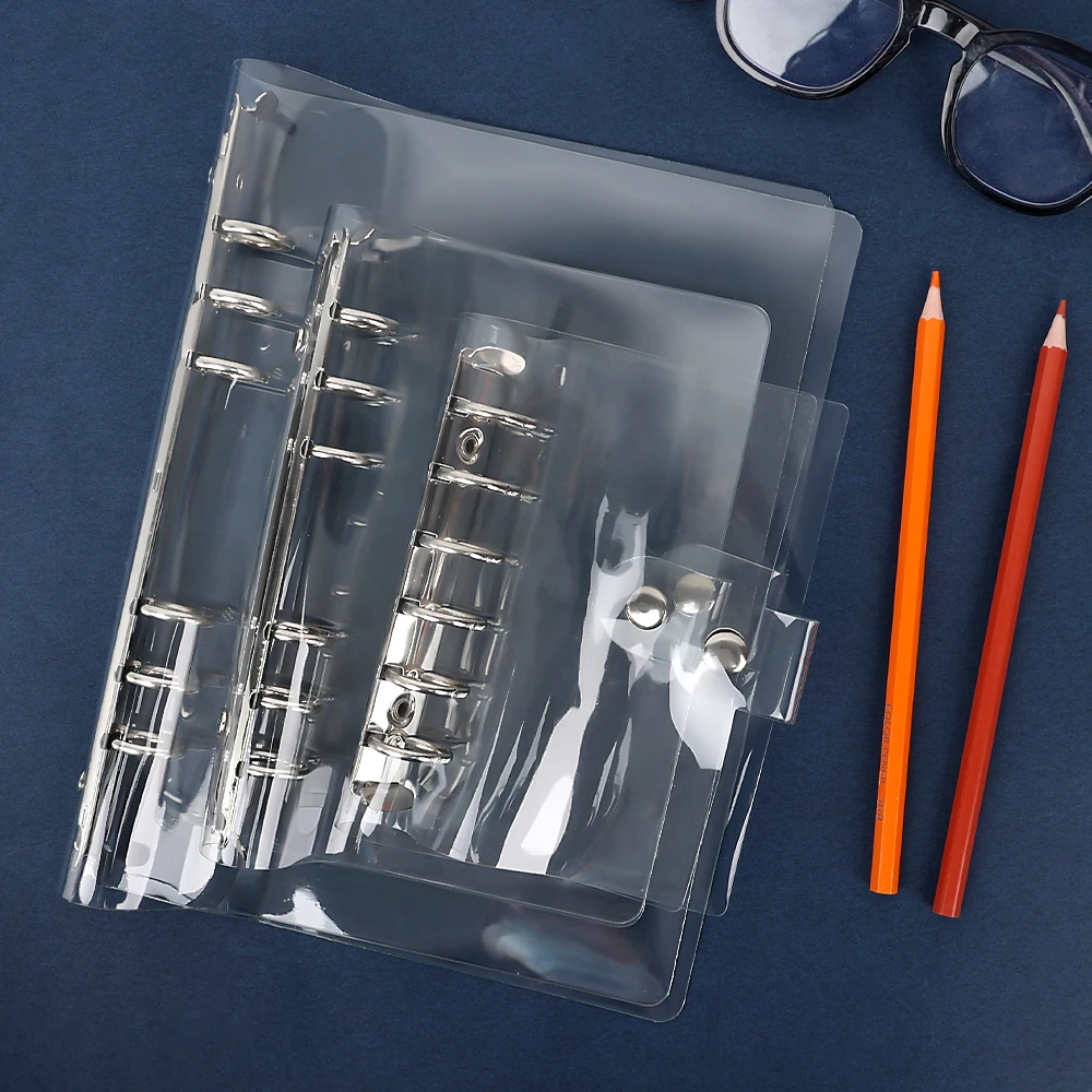A5/A6/A7 6 หลุมโปร่งใสนุ่ม PVC หลวมแหวน Binder Notebook Planner ไดอารี่ฝาครอบเครื่องเขียนอุปกรณ์สํานักงานโรงเรียน