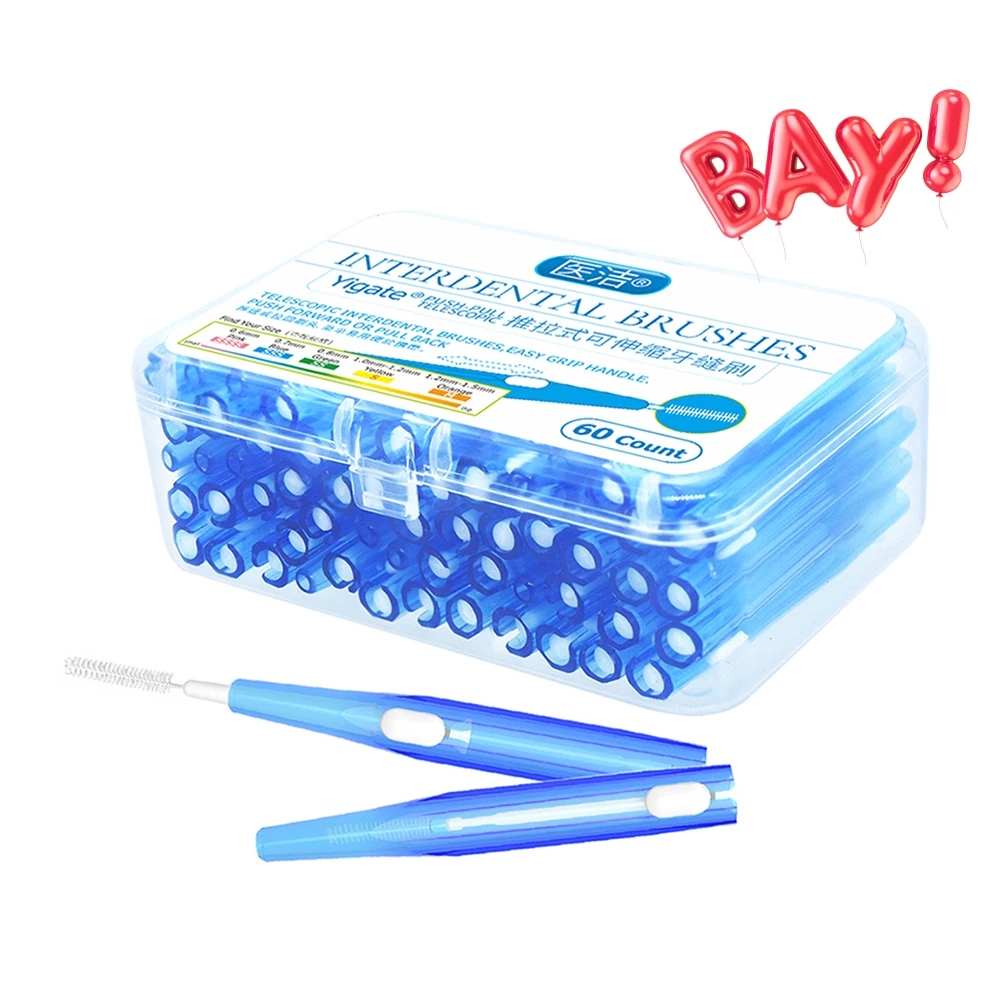 0.6-1.5mm 60PCS Spazzola Interdentale Pulizia Dei Denti Ortodonzia Igiene Orale Stuzzicadenti Strumento Dentale Filo Interdentale Spazzolino Da Denti Ortodontico