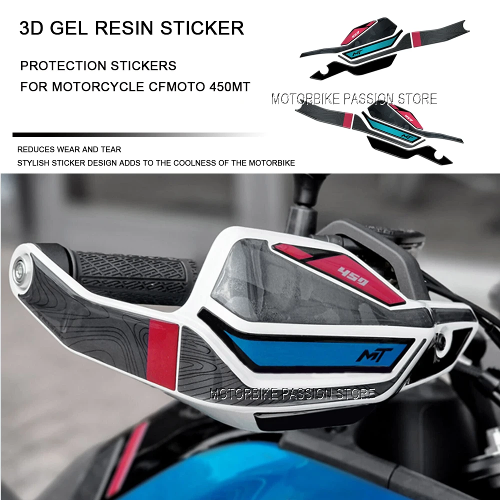 Para CFMOTO CF moto 450MT 450 mt 2024 Protector de manos para motocicleta pegatina calcomanía 3D calcomanías de protección impermeables