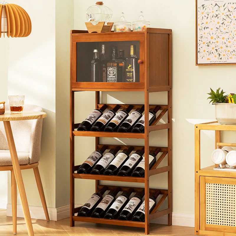 Rack de vinho ecológico de bambu, rack de armazenamento, rack de vinho, móveis modernos para casa, adequado para bar de cozinha