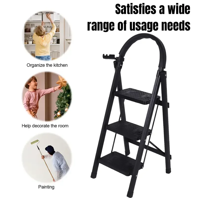 Household ladder, folding and retractable, multi-functional indoor staircase