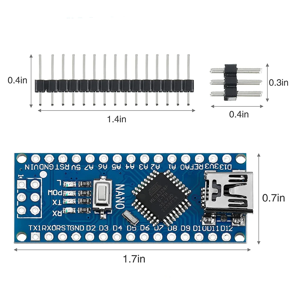 Nano 3.0 Mini Loại-C Micro USB Với Bộ Nạp Khởi Động Tương Thích Nano Bộ Điều Khiển Cho Arduino CH340 USB Driver 16mhz ATMEGA328P