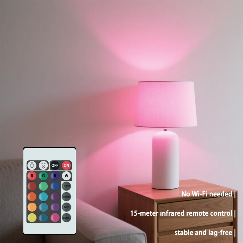 16 Colors RGBW Bulb LED Multicolor Bulb E27 Base 220V Household Lighting Dimmable 24 Key Remote Control Atmosphere Neon Light