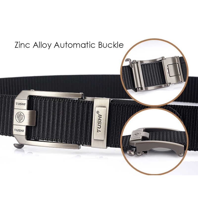 VATLTY Cinturón de hebilla automático para hombres 34 mm Cinturón táctico militar de nylon real Cinturón táctico antideslizante Cinturón de caza de senderismo Cintura masculina