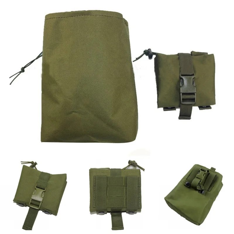 Folding Molle Magazine Dump Drop Pouch Military Airsoft Ammo EDC Tool Bag Foldable Utility Recovery Mag Holster
