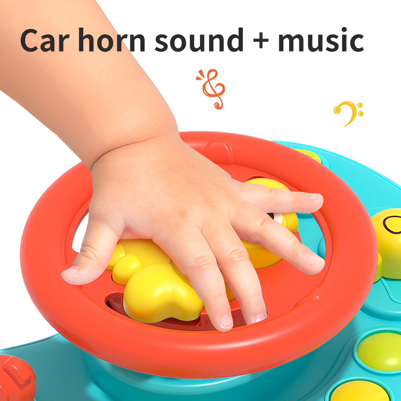 Children's music steering wheel toy puzzle early education interactive cartoon simulation steering wheel press sound toy