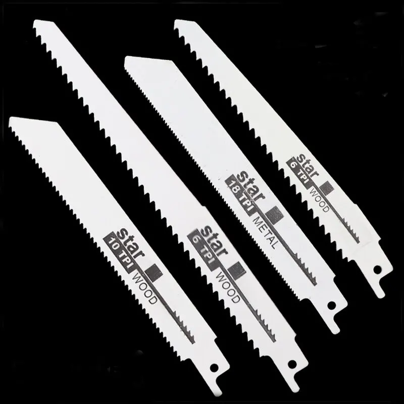 4pcs Reciprocating Saw Blade, Universal Woodworking and Metal Cutting, for DIY and Professional Use, Coarse and Fine Teeth