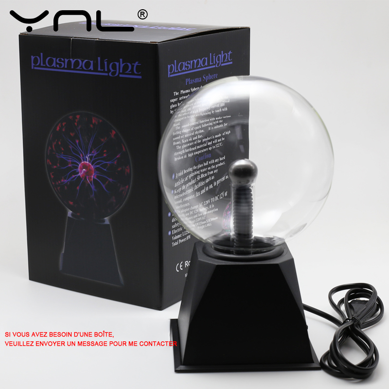 Nouveauté magique boule de Plasma lumière lampe électrique veilleuse 3 4 5 6 pouces Table lumières sphère noël enfants cadeau verre Plasma lampe
