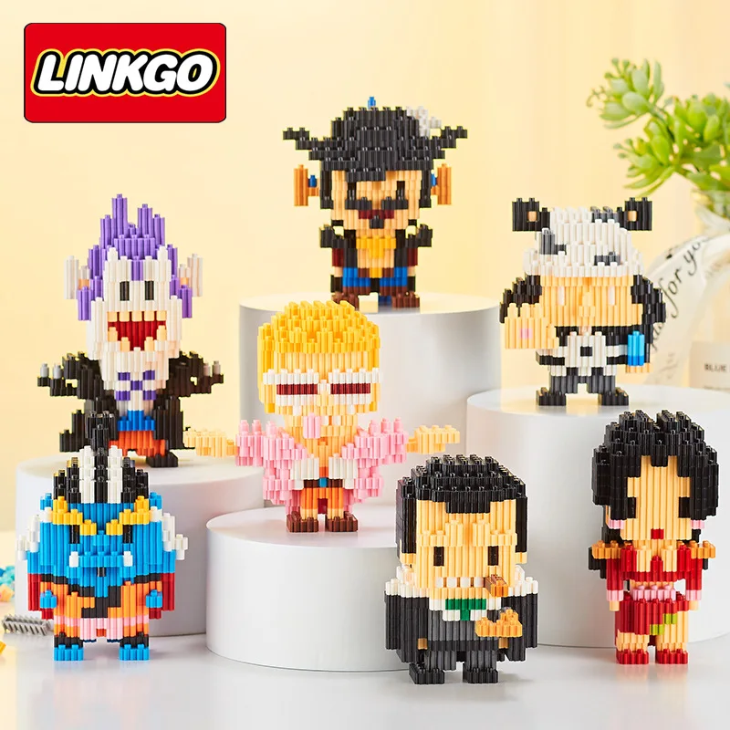 Linkgo Connection Building Blocks One Luffy Chopper Piece Boa Franky Zoro Nami Robin Jinbei Brook 3D Модель Мини-кирпичная фигурка Игрушка