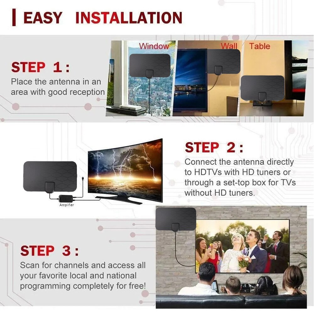 屋内デジタルHDMIアンテナ,空中信号増幅器,DVb t2,isdbt,衛星皿,信号受信機,8k,3000マイル,dvb