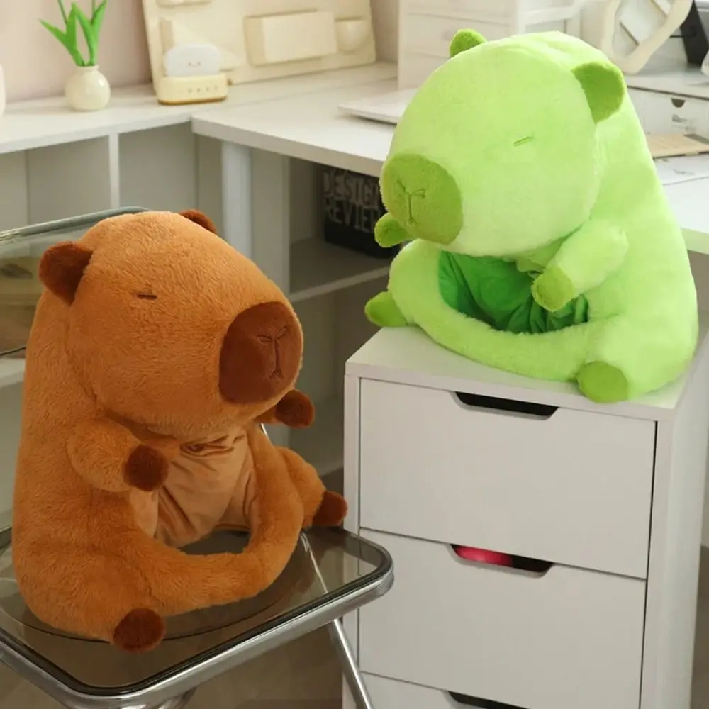 ตุ๊กตาตุ๊กตา Capybara ตุ๊กตาผมหมวกอบอุ่นหนา Capybara หน้ากาก Fluffy Collection ตุ๊กตาสัตว์หนูหมวก