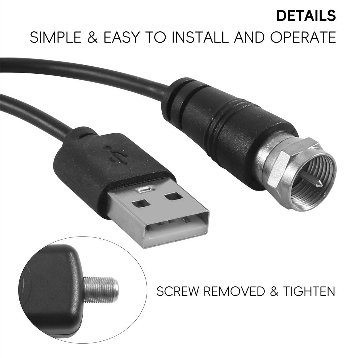 เสาอากาศทีวีดิจิตอล HD, เสาอากาศทีวีขยายช่วง 50 ไมล์รองรับ 4K 1080P, เสาอากาศ HDTV ดิจิตอลในร่มพร้อมเครื่องขยายเสียงอันทรงพลัง