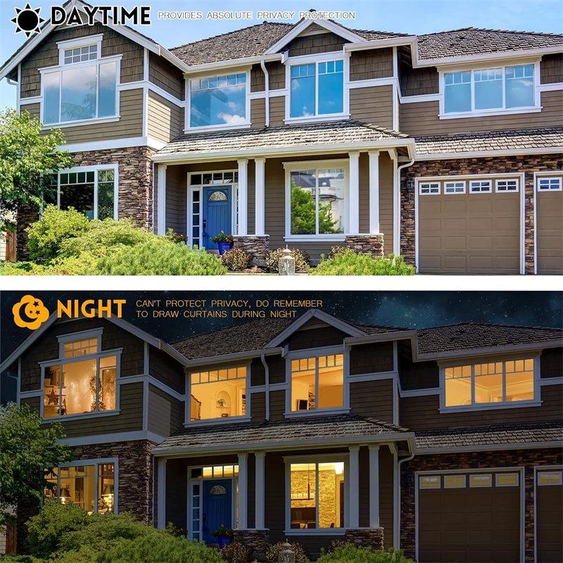 Mirror Window Film One Way Daytime Privacy See Out Not in Static Clings Decorative Heat Control  Sun Blocking Door Window Coveri