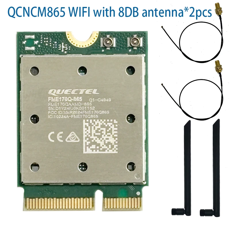 WiFi 7 QCNCM865 Módulo combinado WI-FI 7 BT Bluetooth 5,4 hasta 5,8 Gbps con 4K QAM,Wi-Fi 7, Wi-Fi 6E, Wi-Fi 6 802.11ax