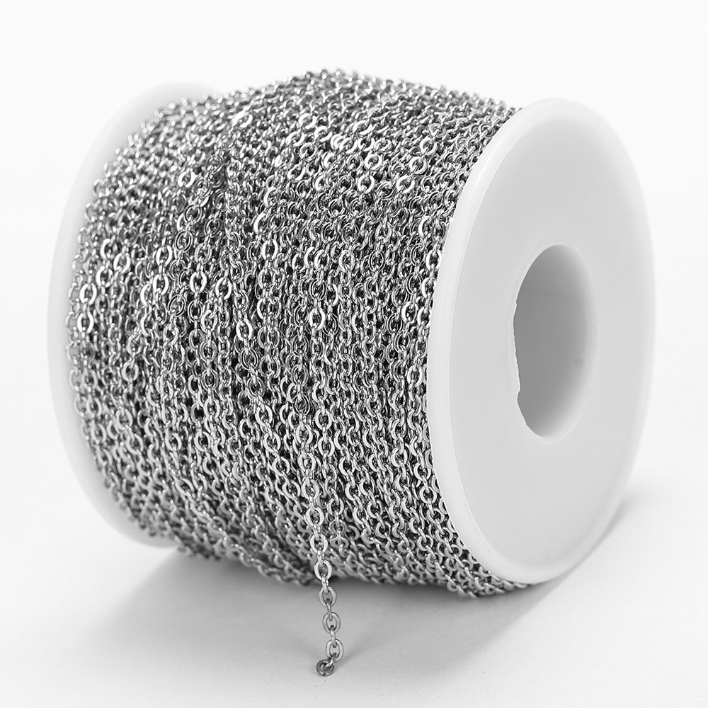 10 metrów łańcucha ze stali nierdzewnej 1 1,5 2 mm złoty i stalowy kolorowy link do samodzielnego tworzenia biżuterii Naszyjnik Bransoletka Łańcuch luzem Materiały eksploatacyjne