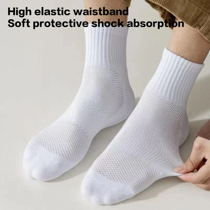 Schweißabsorbierende und atmungsaktive Sportsocken für Herren mit dickem Boden und unterem Kissen zum Laufen, professionelle Sport-Herrensocken