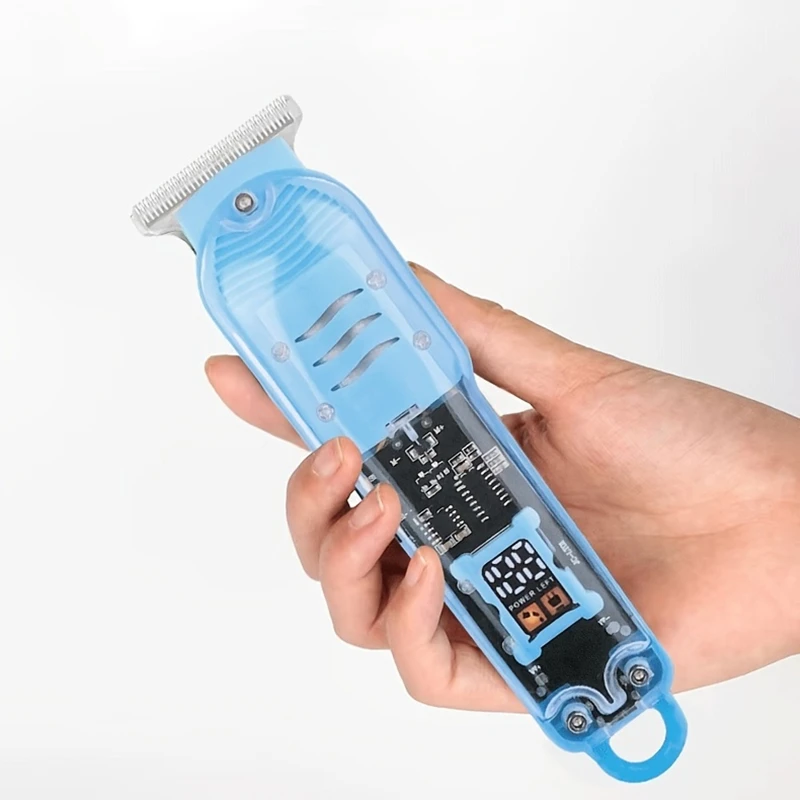 투명 바디 전기 머리 깎기 전문 트리머 USB 충전식 머리 절단 기계 남성용 휴일 선물