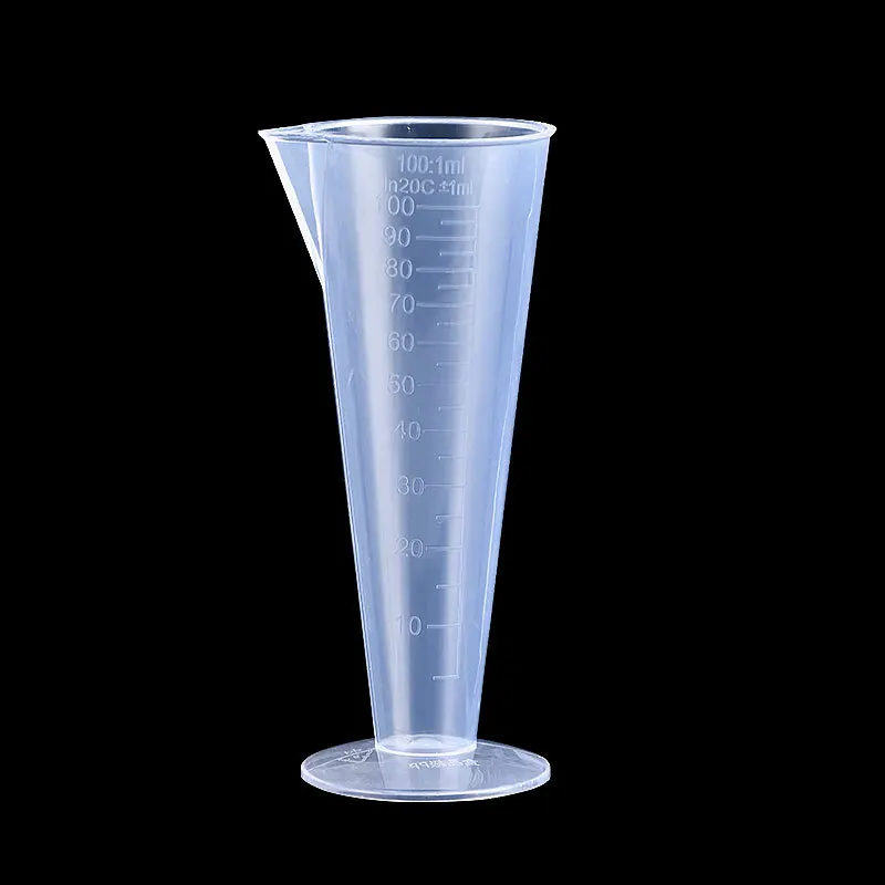 Cilindro graduato trasparente in plastica conica da 100 ml, strumento di misurazione per cucina da laboratorio, accessori per materiale didattico scolastico