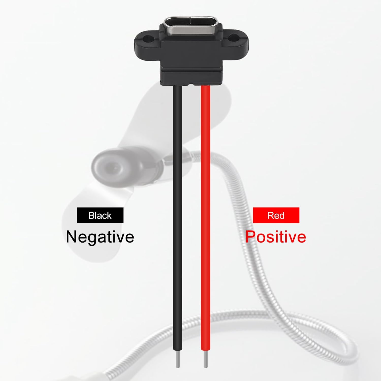10PCS Female Socket USB-C Plug Type-C 2 Pin Connector USB Connector Type-C Female Chassis 2P Waterproof USB Female Socket