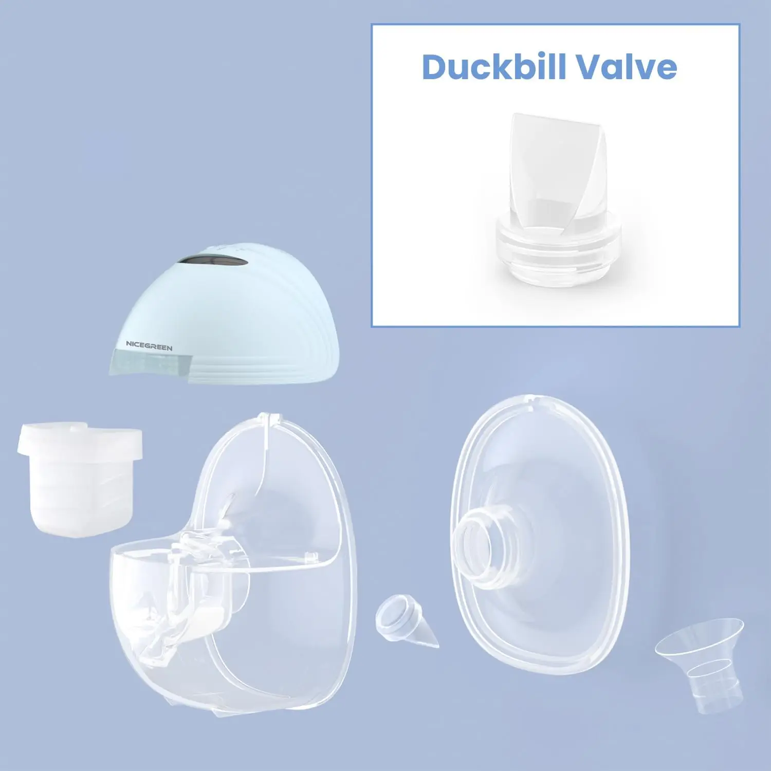 Reemplazo de accesorios para extractor de leche portátil con válvulas de pico de pato, apto para S32/S21/S18, 2 piezas