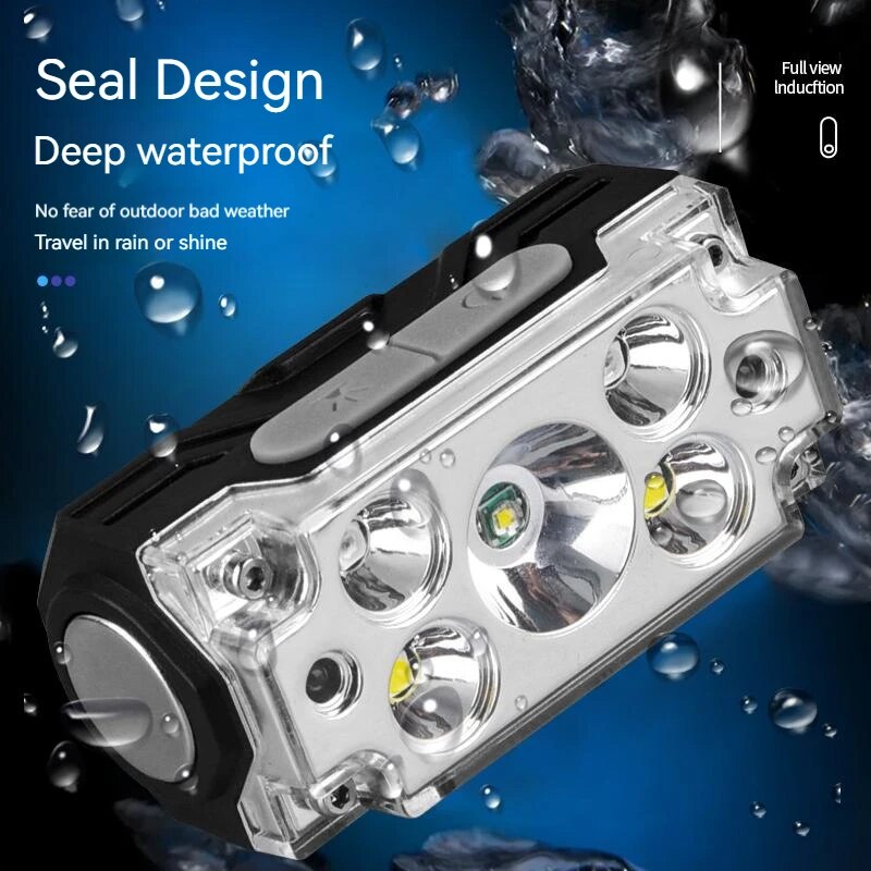 Mini Starke 5LED Scheinwerfer Motion Sensor Scheinwerfer Outdoor Camping Angeln USB Aufladbare Tragbare Taschenlampe Kopf Lampe
