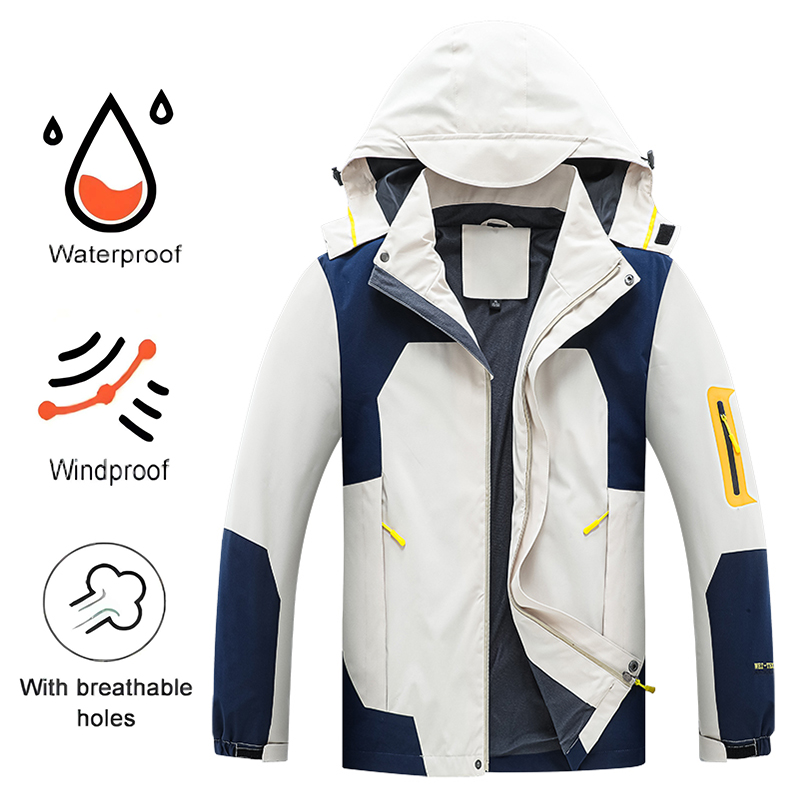 Herren Herbstjacke Camping Wandern Winddicht Windjacke Herren Wasserdichter Kapuzenmantel Outdoor Reisen Klettern Angeln Mäntel Mann