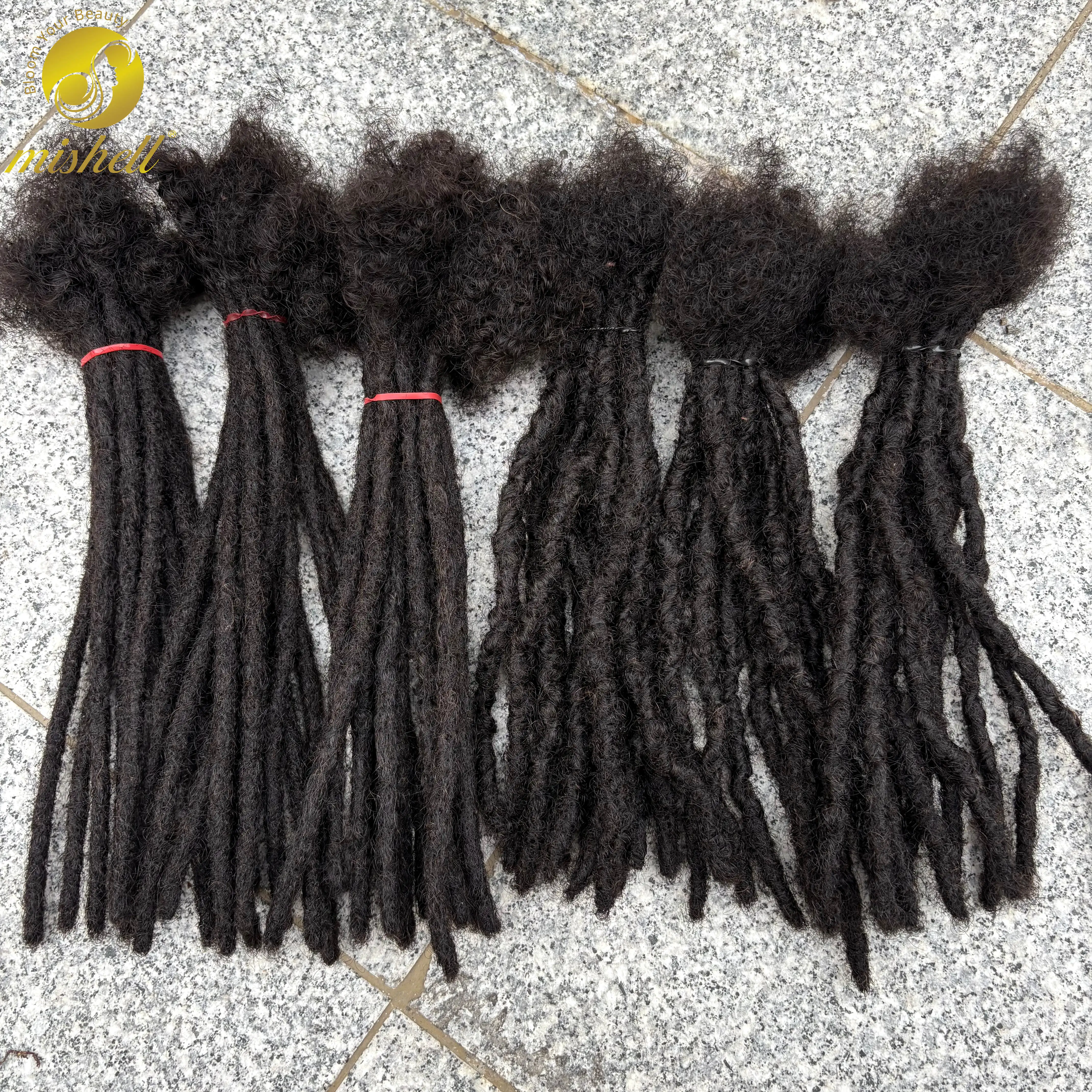 0.6cm regular dreadlock extensões de cabelo humano 4-8 Polegada espessura locs inter extensões para mulheres homens crianças artesanal permanente locs