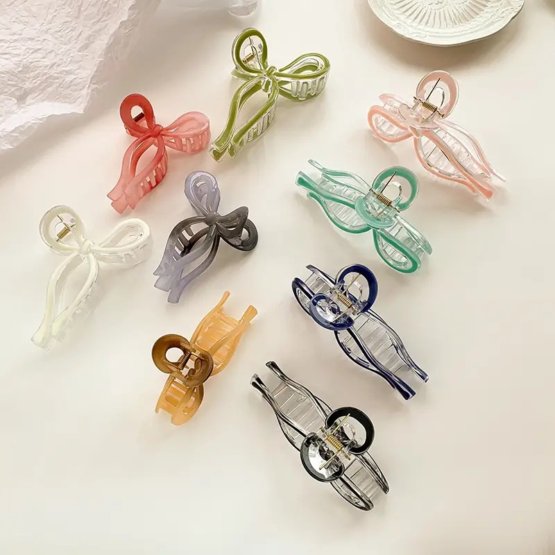 Clip per artigli per capelli a forma di forbici da donna Shark Jelly Clear Hairclip Girl Hairpin Granchio Barrette Morsetto Accessori per capelli
